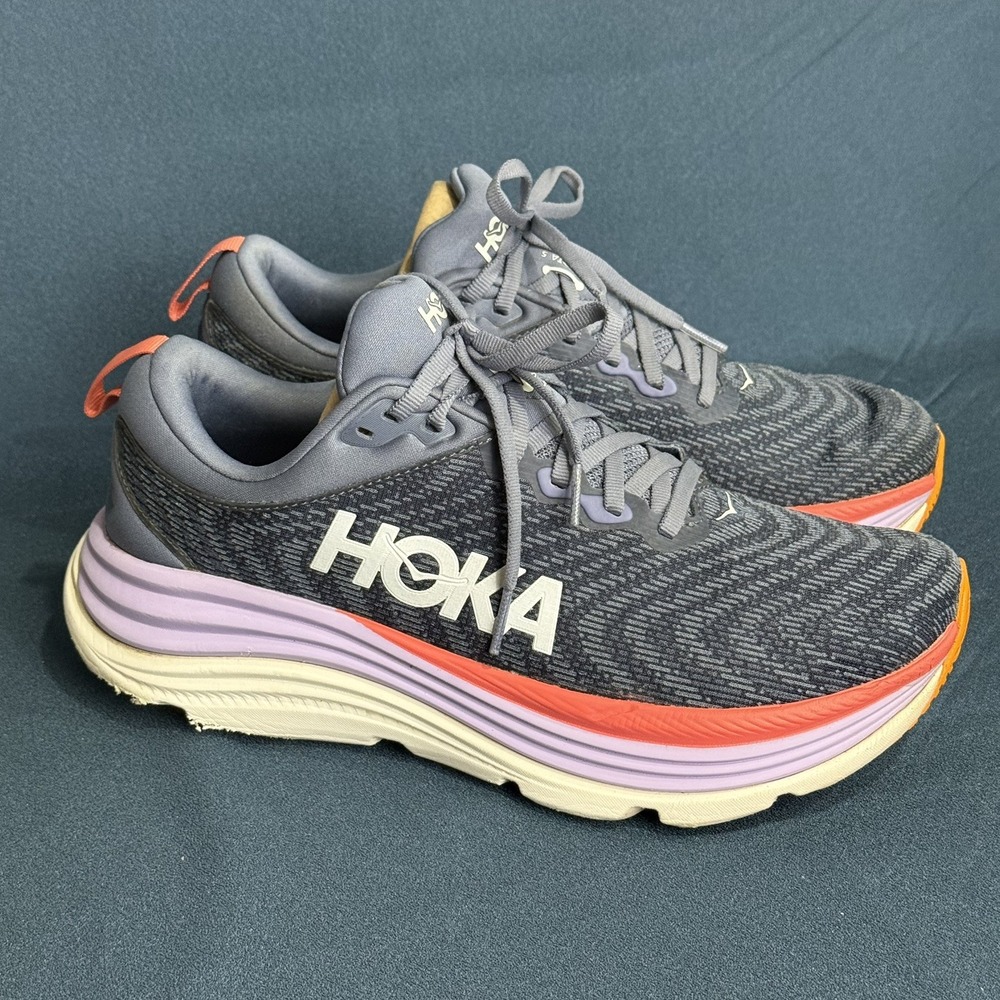 Hoka One One Gaviota 5 Womens Shoes 9.5B Wide Anchor Grapefruit 1134235-ARP